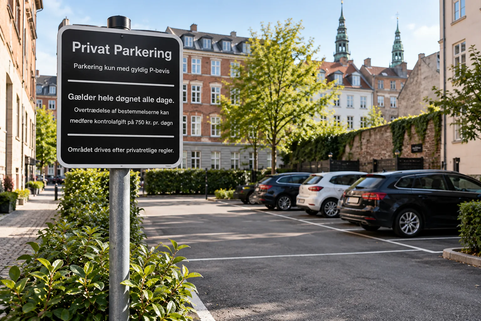 Må en parkeringsvagt give dig en kontrolafgift? – illustration til parkeringsregler og skiltning
